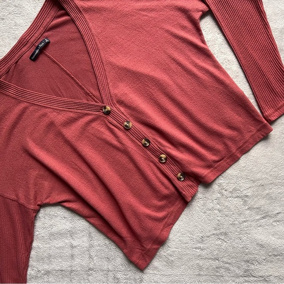 Abercrombie & Fitch Sweaters - Abercrombie & Fitch Slouchy Button Cropped Lightweight Cardigan Sweater Pink